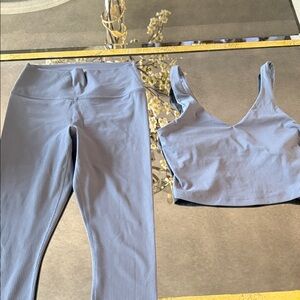 Ribbed athleta set blue color extra small